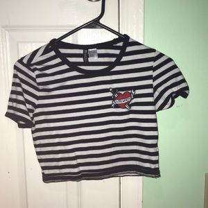 cropped wmbroidered t shirt